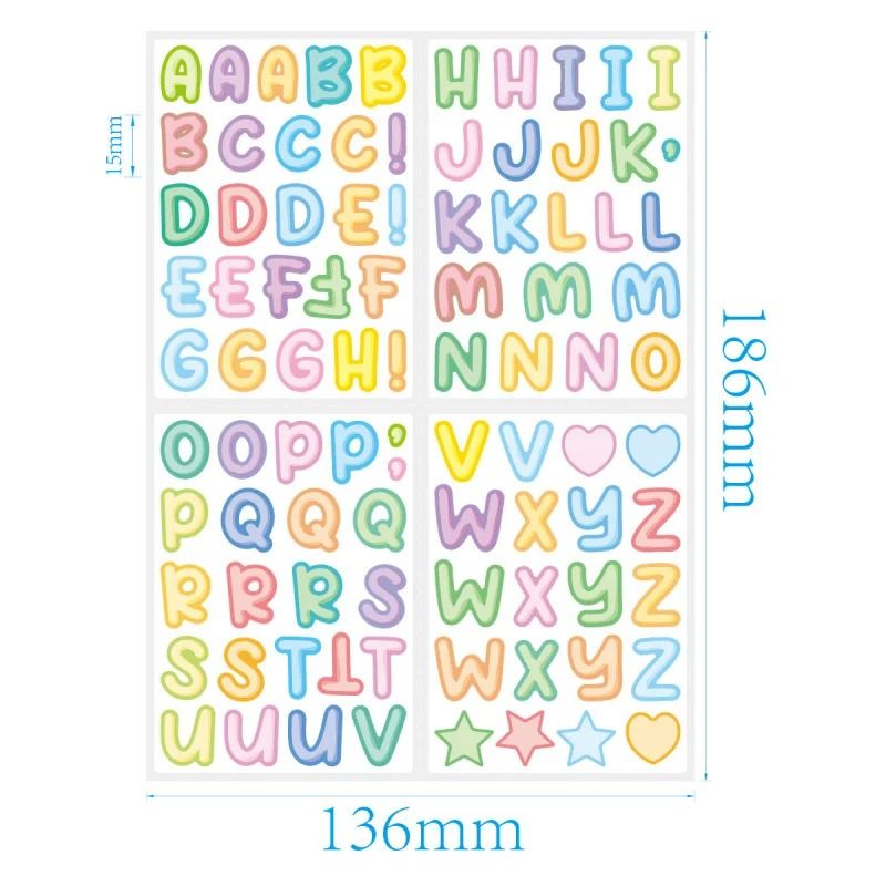 Colorful Alphabet Sticker Sheets For DIY Labeling And Decoration 4