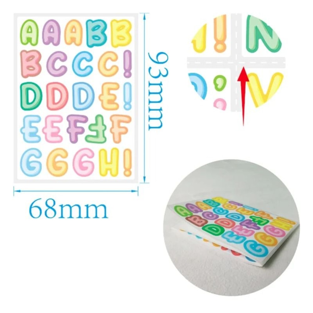 Colorful Alphabet Sticker Sheets For DIY Labeling And Decoration 5