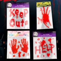 static cling halloween window sticker with blood handprint design