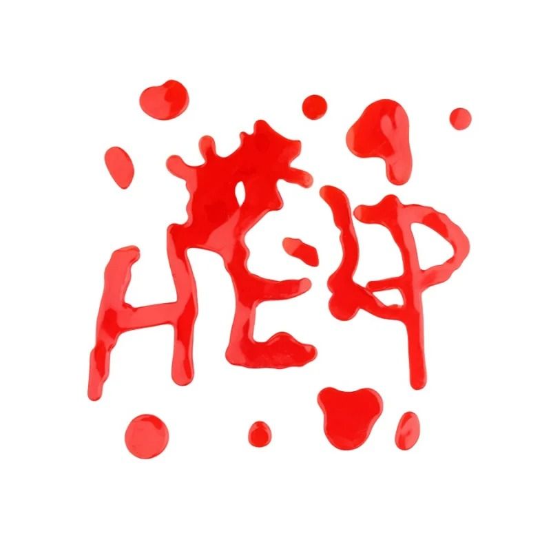 Static Cling Halloween Window Sticker With Blood Handprint Design 3