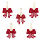 Red Christmas Tree Bow Ornaments Set For Holiday Decoration 4
