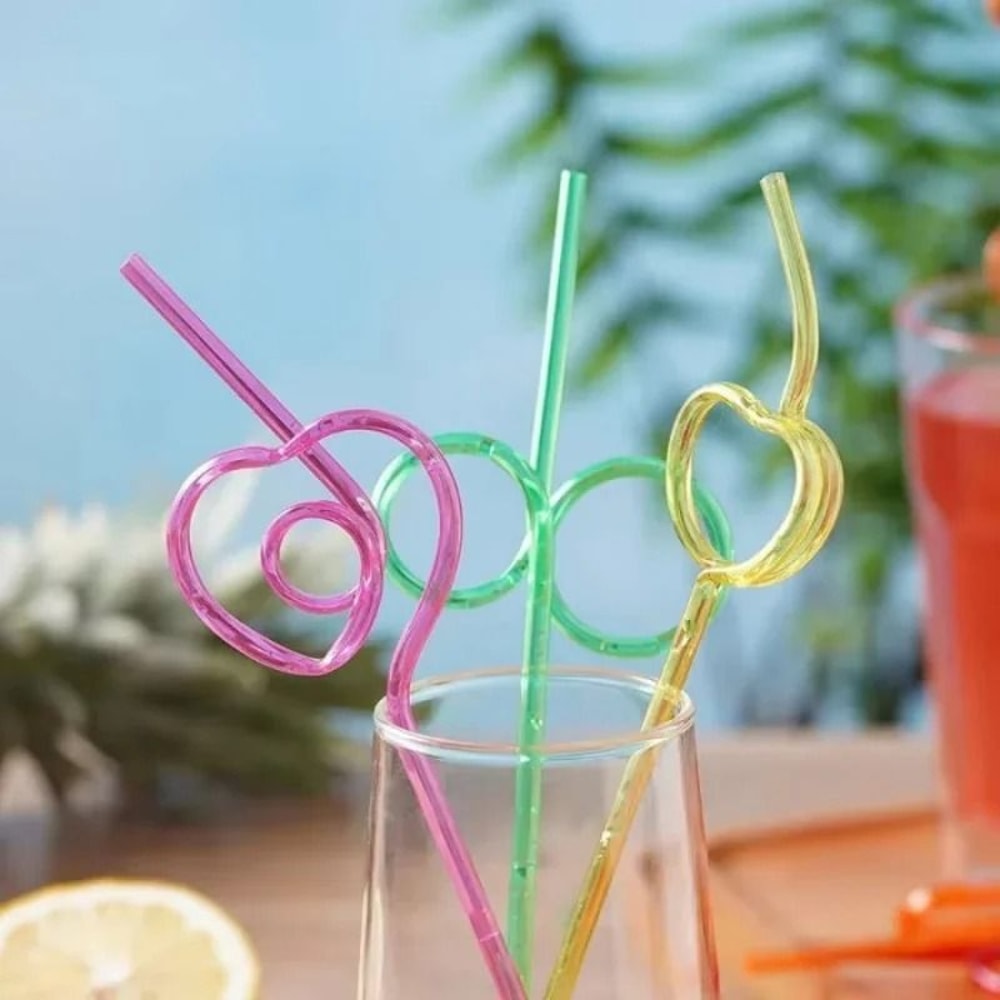 Colorful Disposable Shaped Party Straws For Festivals And Events 2