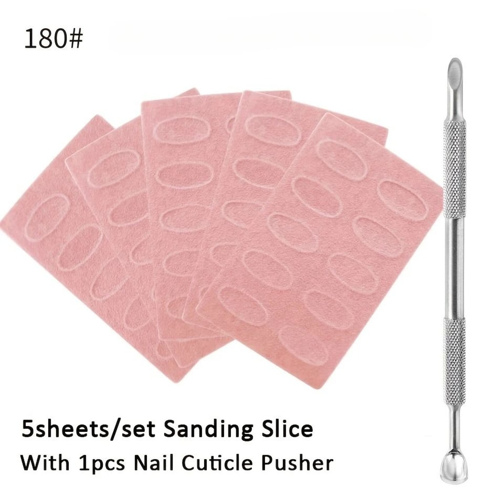 Nail Art Grinding Tool Set With Cuticle Pusher And Buffing Files 6
