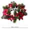 Christmas Candle Holder Wreath With Pine Cones And Berries Decoration 7