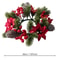 Christmas Candle Holder Wreath With Pine Cones And Berries Decoration 7