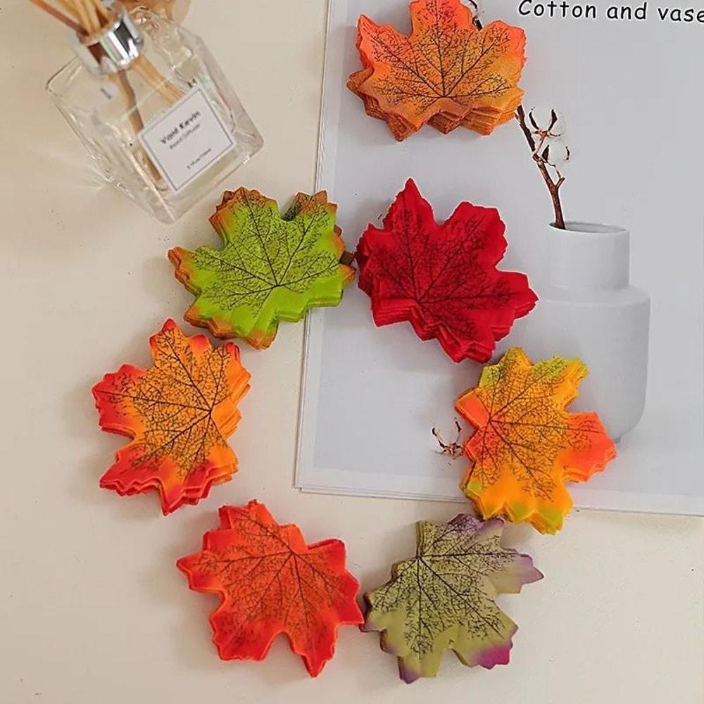 Halloween And Thanksgiving Decorative Maple Leaves For Table And Party 2