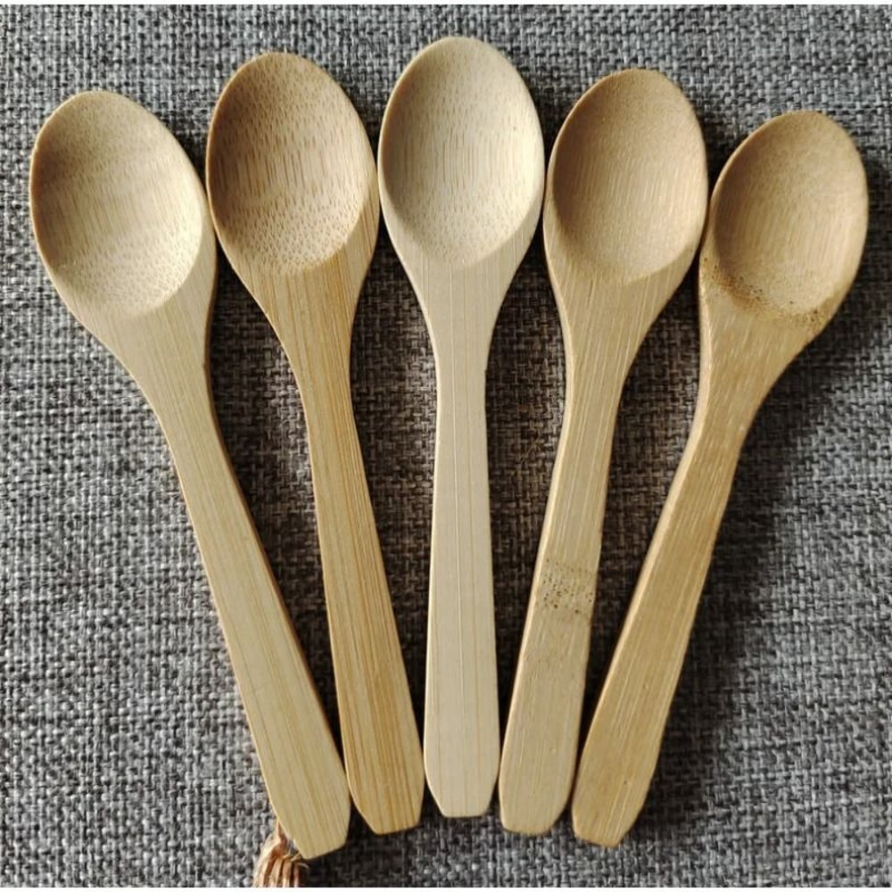 Bamboo Wooden Spoon Set For Coffee Ice Cream Jam And Tea 2