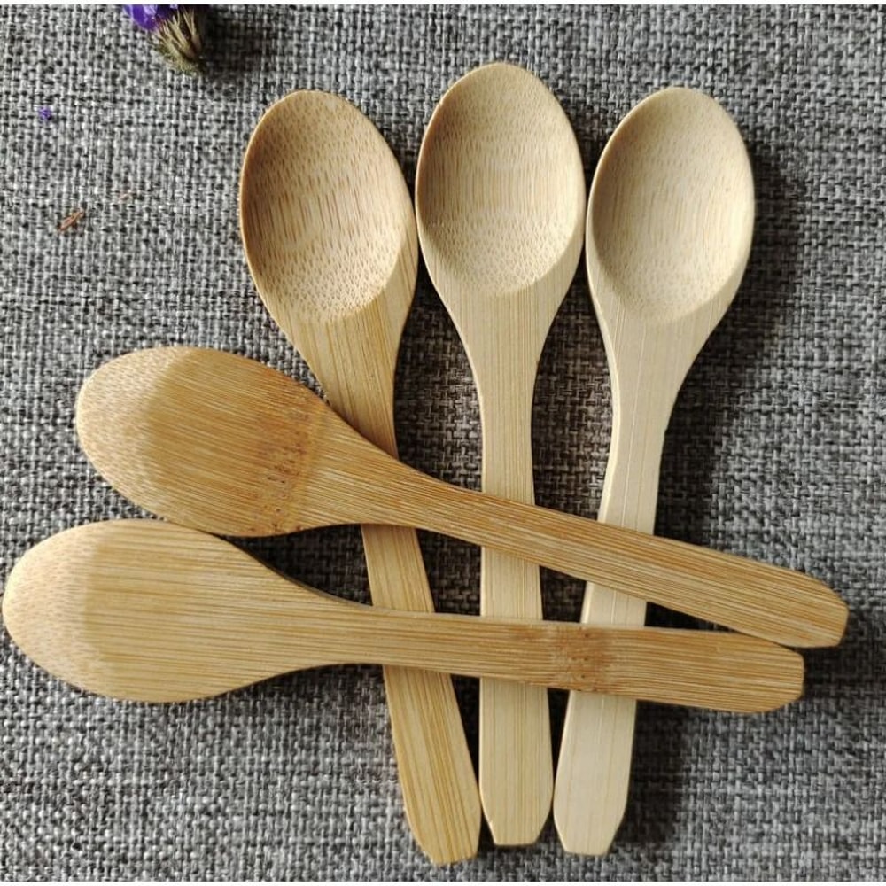 Bamboo Wooden Spoon Set For Coffee Ice Cream Jam And Tea 3