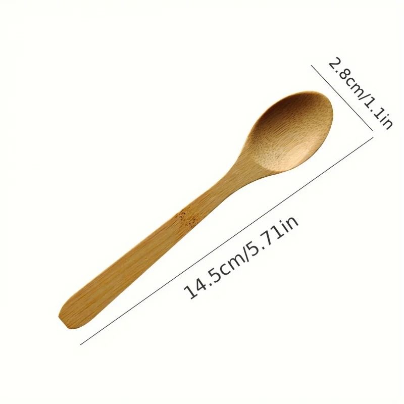 Bamboo Wooden Spoon Set For Coffee Ice Cream Jam And Tea 4