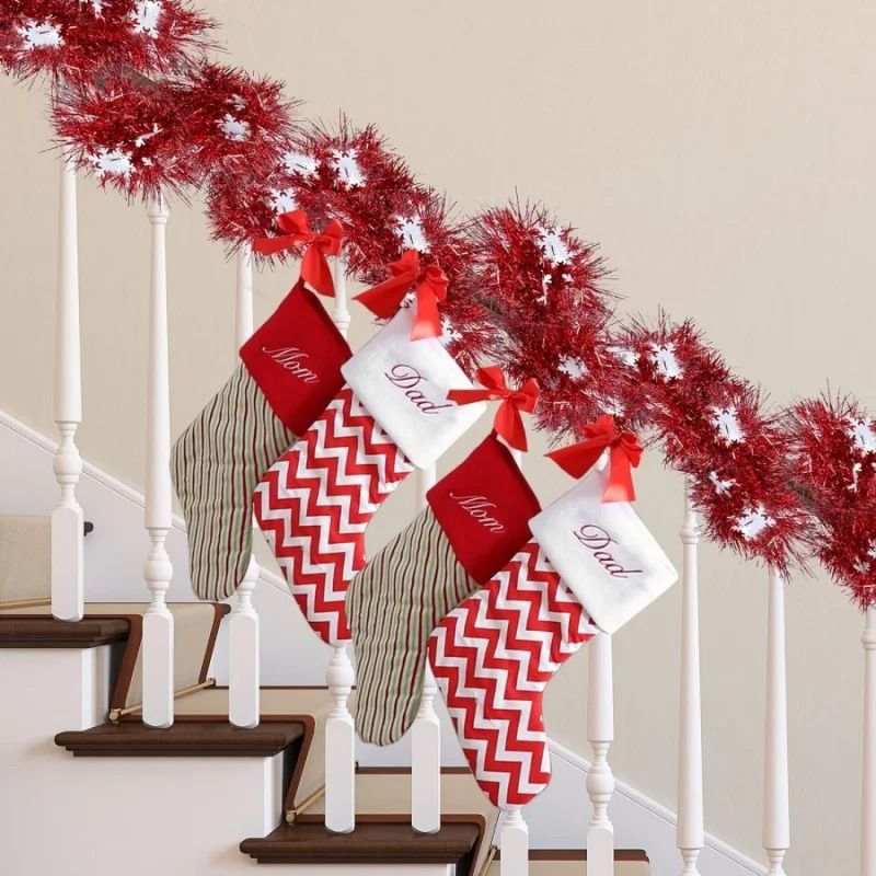 Christmas Tinsel Snowflake Garland Hanging Decoration For Home And Store 2