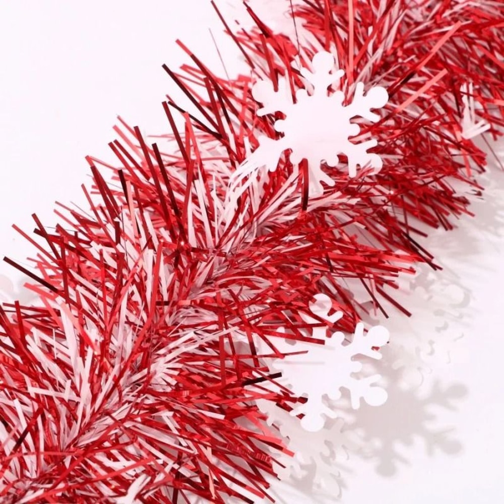 Christmas Tinsel Snowflake Garland Hanging Decoration For Home And Store 4