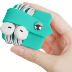 silicone headphone cable organizer with buckle for desktop and travel
