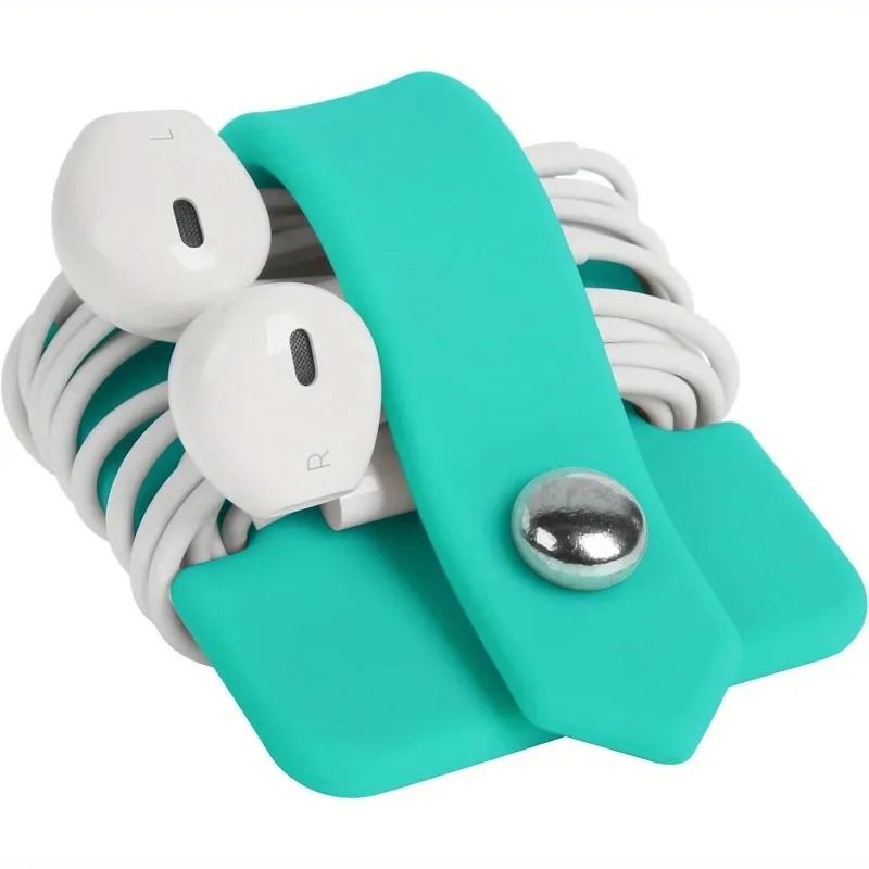 Silicone Headphone Cable Organizer With Buckle For Desktop And Travel 3