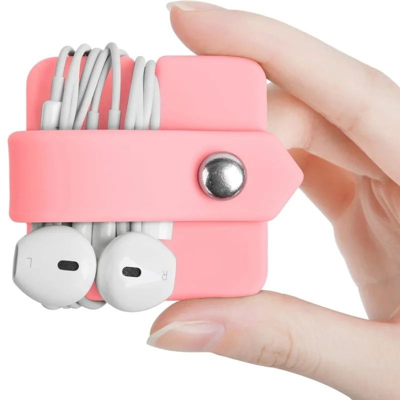 Silicone Headphone Cable Organizer With Buckle For Desktop And Travel 4