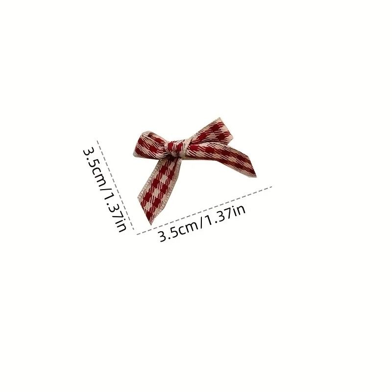 Wine Red Plaid Hair Clips Set For Women And Girls 2