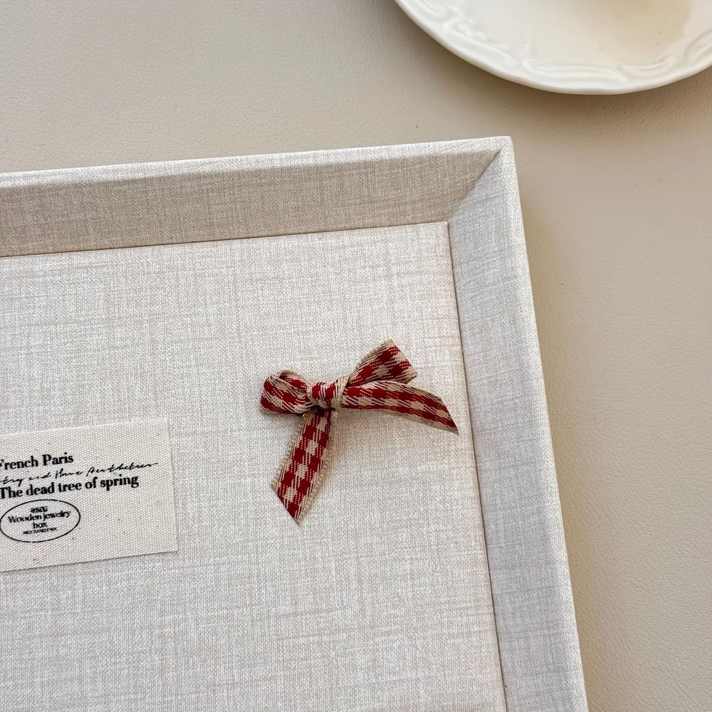 Wine Red Plaid Hair Clips Set For Women And Girls 5