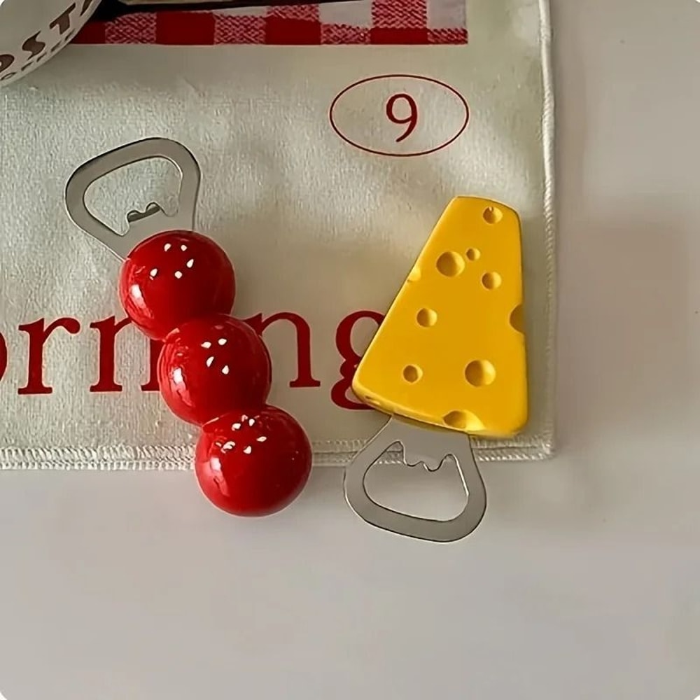 Magnetic Bottle Opener With Sugar Gourd And Cheese Design 0