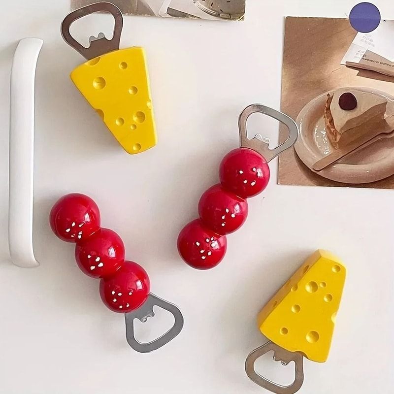 Magnetic Bottle Opener With Sugar Gourd And Cheese Design 5