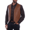 Mens leather vest with snap closure