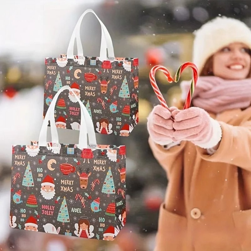 Christmas Gift Bags With Handles Reusable Shopping Bags 3