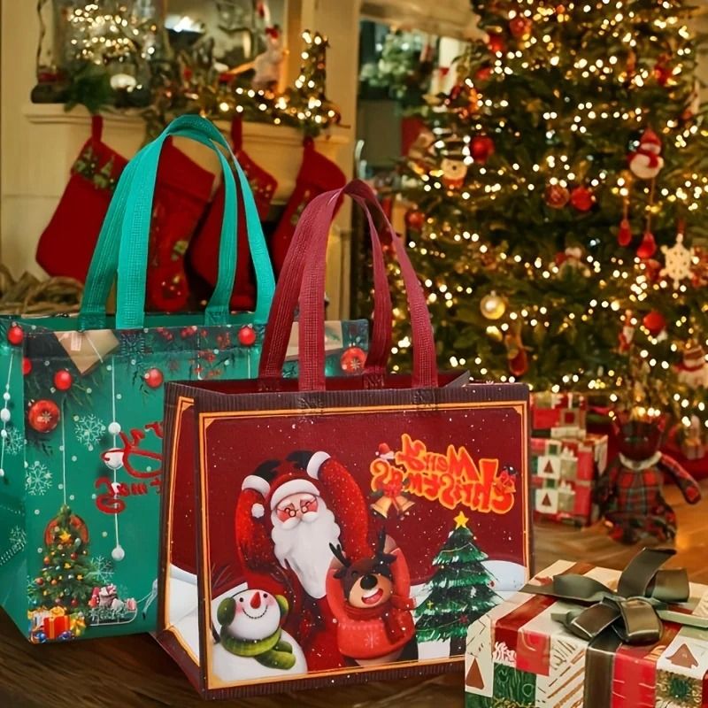 Christmas Gift Bags With Handles Reusable Shopping Bags 4