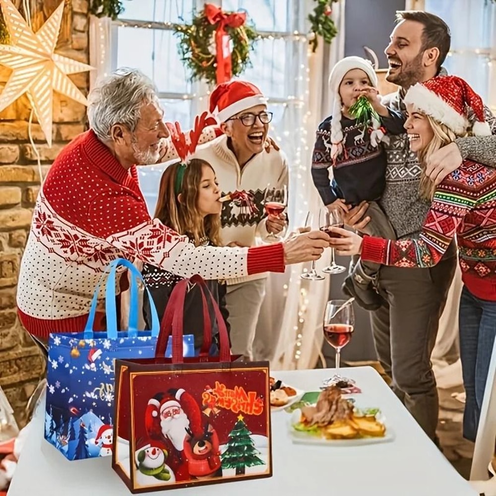 Christmas Gift Bags With Handles Reusable Shopping Bags 5