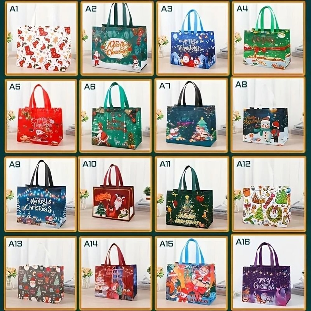 Christmas Gift Bags With Handles Reusable Shopping Bags 6