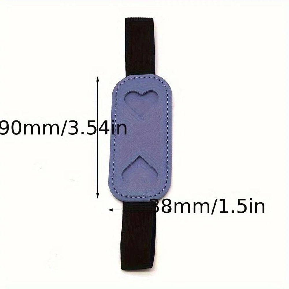 Heart Shaped Faux Leather Pen Holder With Elastic Band 2