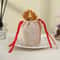 Deer Antler Design Drawstring Gift Bags With Festive Ribbon Bow 1