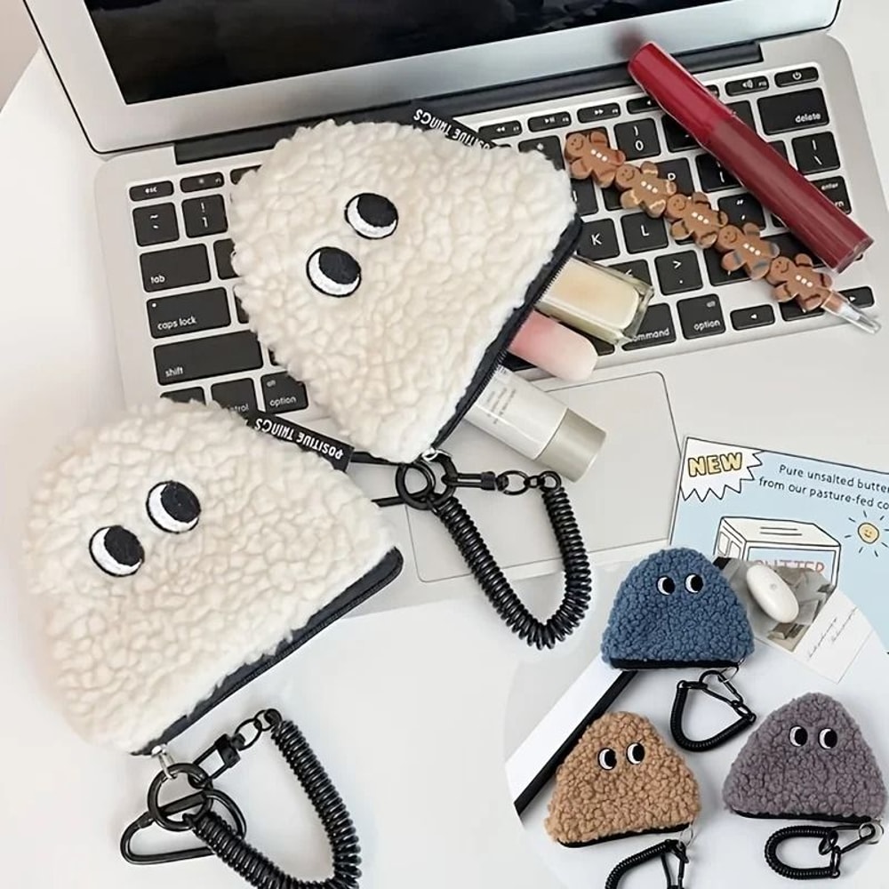 Honey Girl Cartoon Rice Ball Coin Purse With Keychain 2