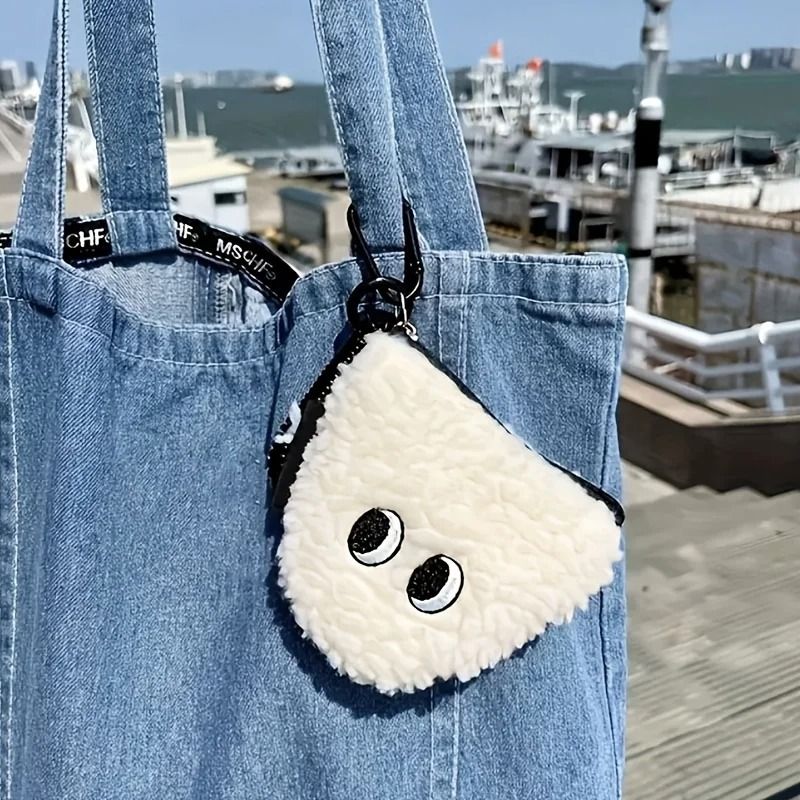 Honey Girl Cartoon Rice Ball Coin Purse With Keychain 4