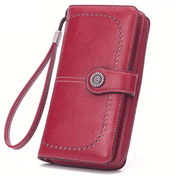 rfid leather wallet, secure & stylish clutch for men and women