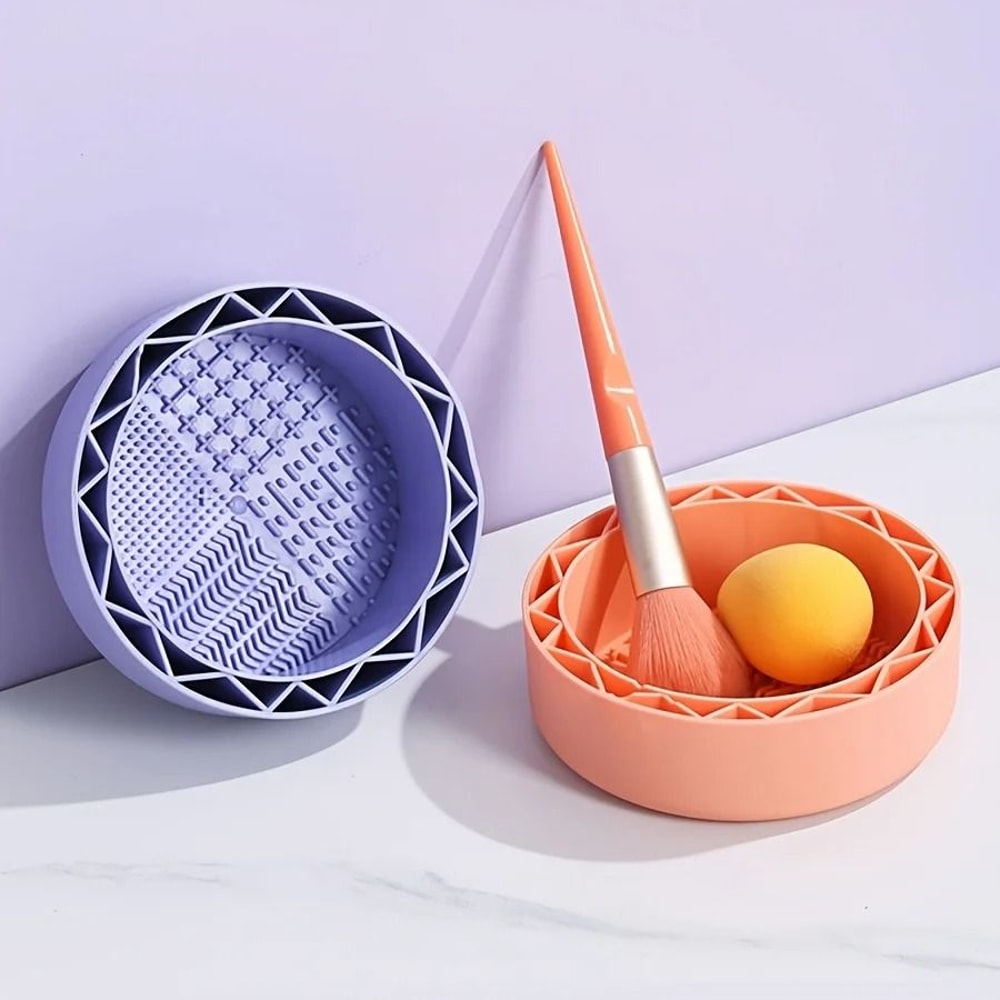 Multi Functional Makeup Brush And Beauty Sponge Cleaning Bowl 5