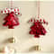 Christmas Tree Hanging Ornaments With Bows And Golden Caps 0