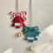 Christmas Tree Hanging Ornaments With Bows And Golden Caps 1