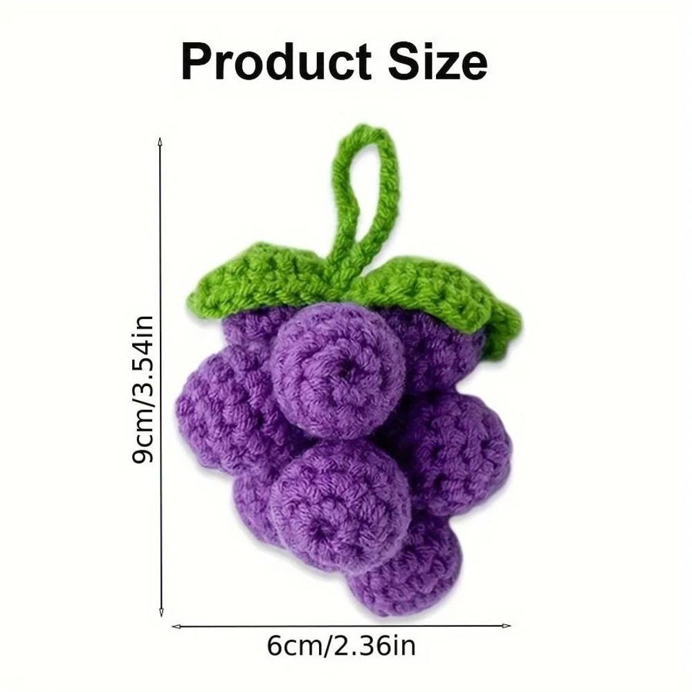 Handmade Crochet Grape Keychain Decorations Set 7