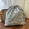 Vintage Floral Print Drawstring Organizer Bag For Women 1