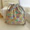 Vintage Floral Print Drawstring Organizer Bag For Women 7