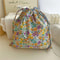 Vintage Floral Print Drawstring Organizer Bag For Women 7