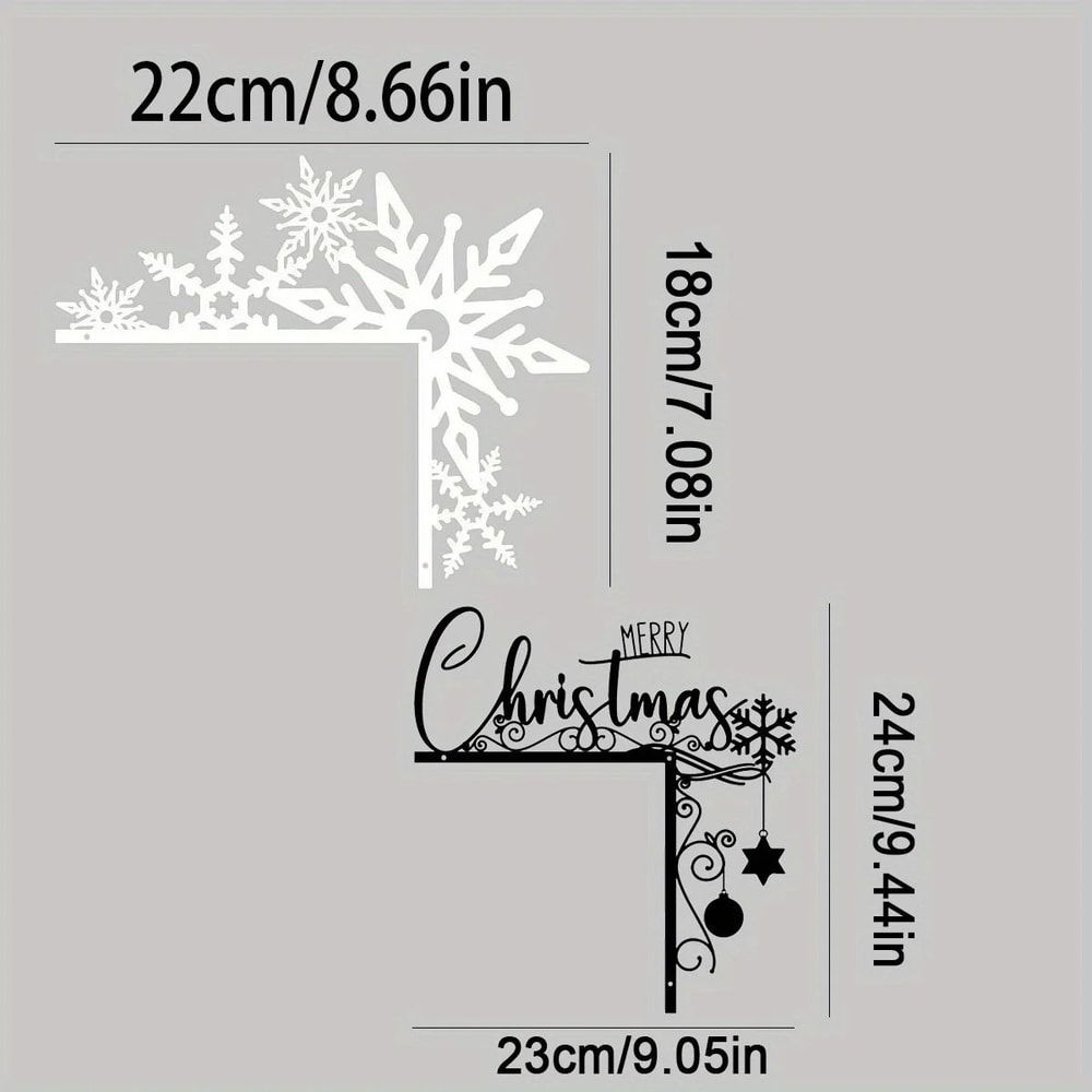 Metal Snowflake Door Corner Decoration For Indoor Entryway 1