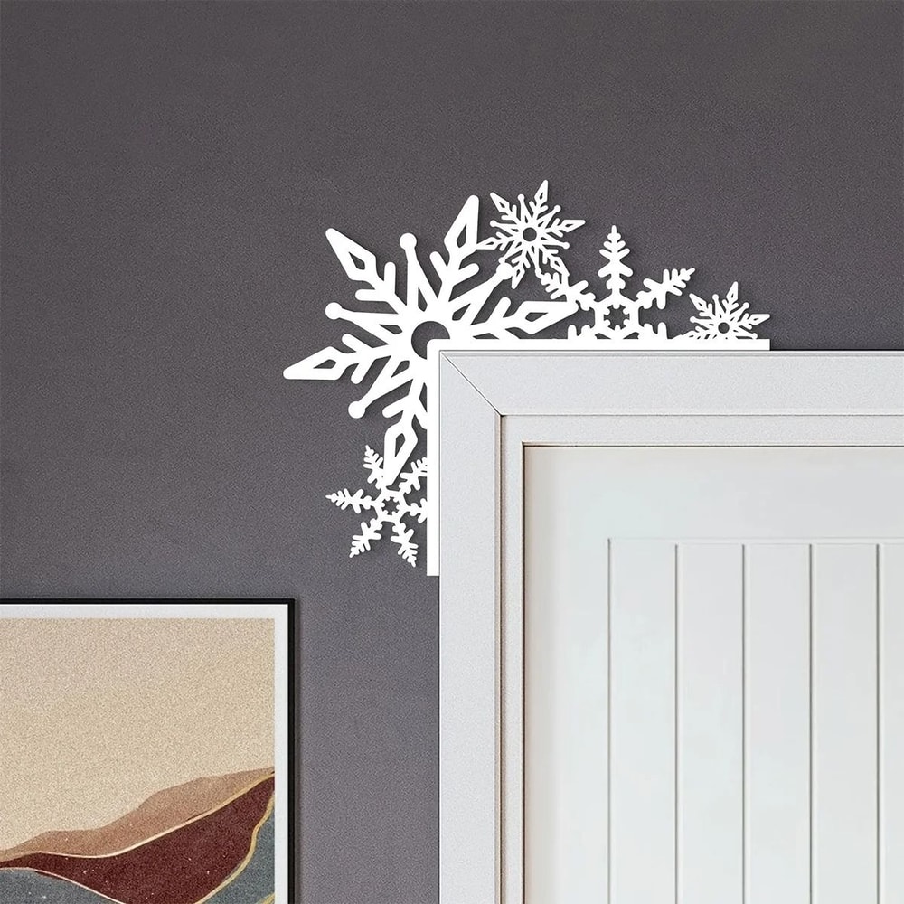 Metal Snowflake Door Corner Decoration For Indoor Entryway 2