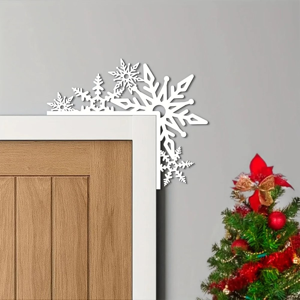 Metal Snowflake Door Corner Decoration For Indoor Entryway 3