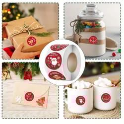 christmas round self adhesive sticker pack