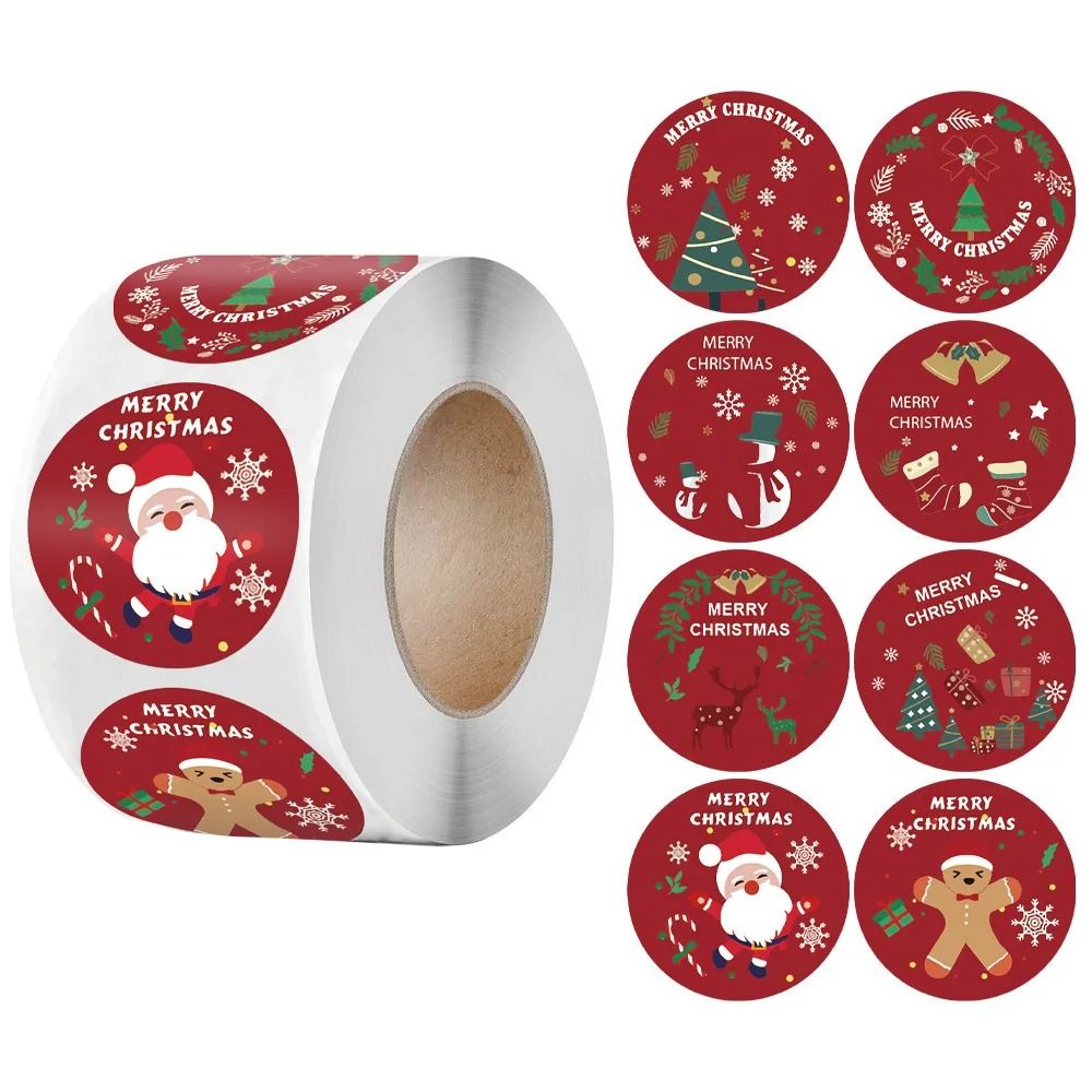 Christmas Round Self Adhesive Sticker Pack 1