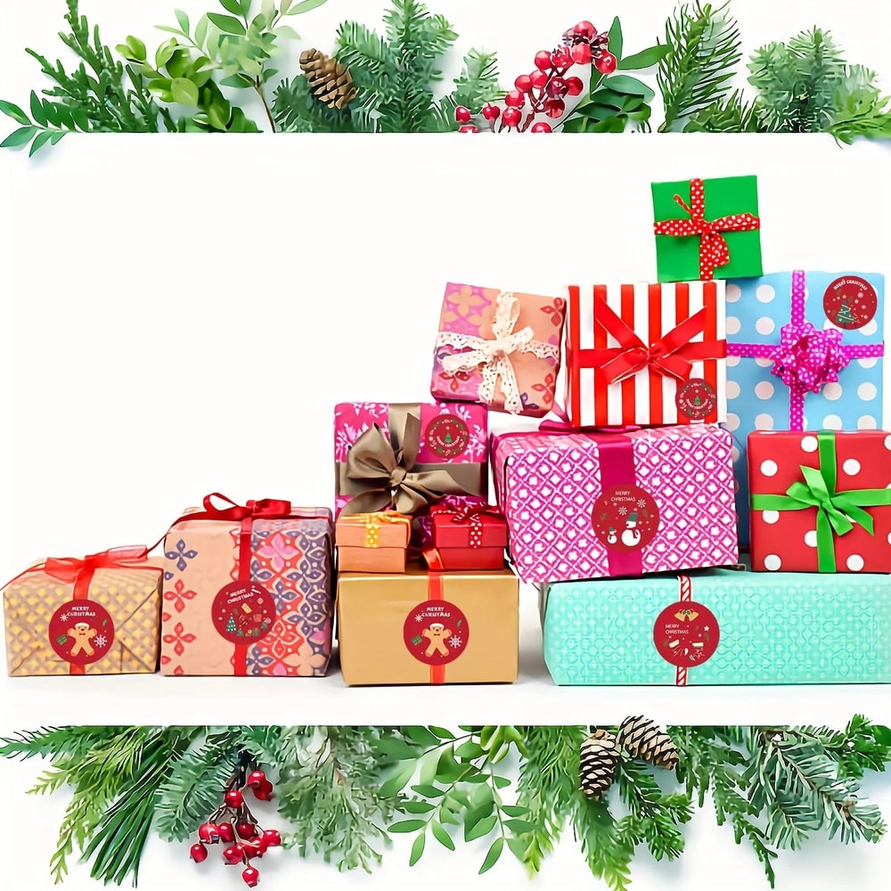 Christmas Round Self Adhesive Sticker Pack 2