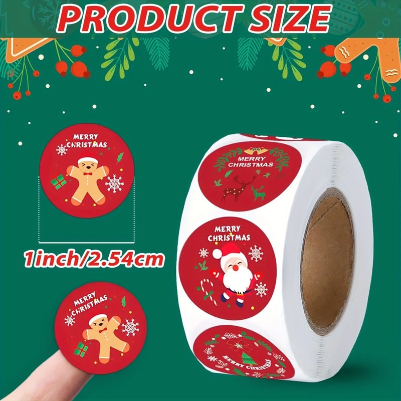 Christmas Round Self Adhesive Sticker Pack 3