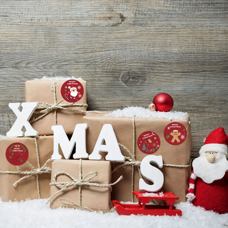 Christmas Round Self Adhesive Sticker Pack 4