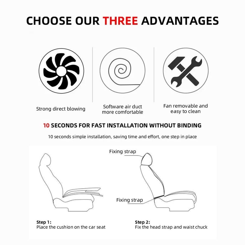 Universal Rapid Cooling Car Fan Seat Cushion 5
