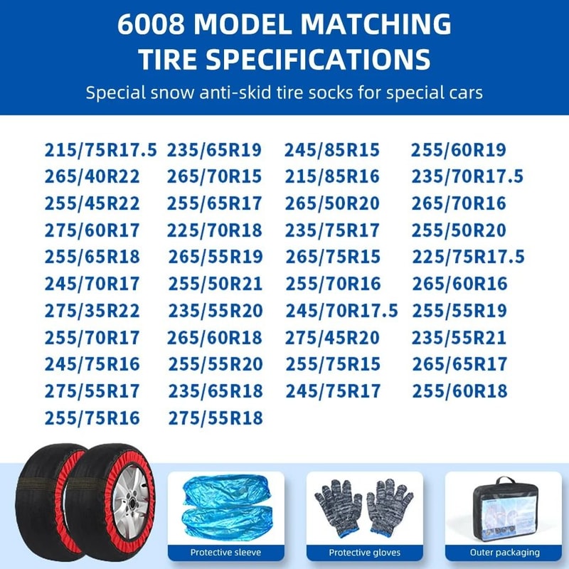 Car Snow Sock Textile Tire Chains 11