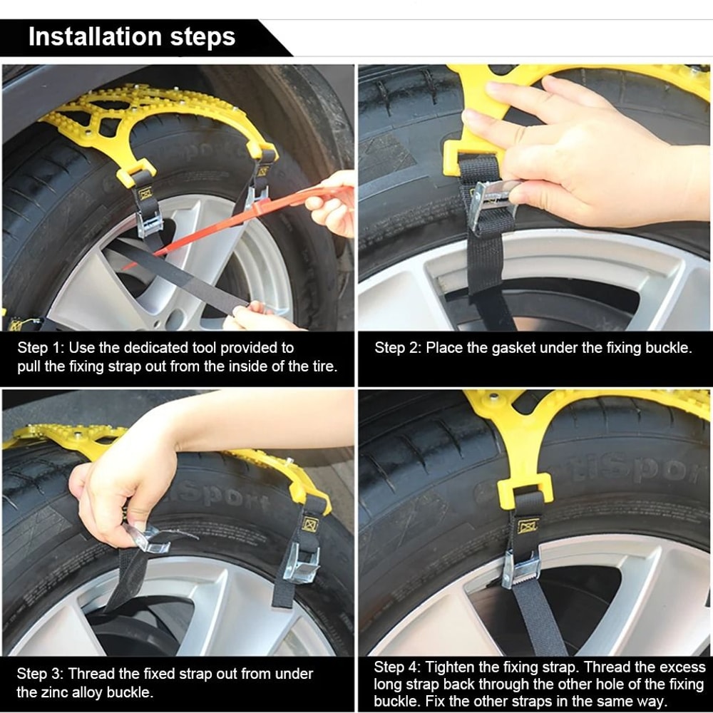Universal Anti Slip Tire Traction Chains 4